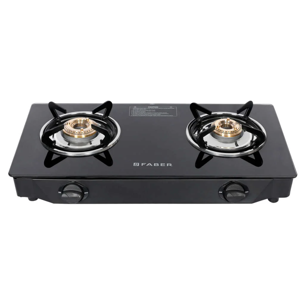 Faber Arrow Glass Top Gas Stove 2 Brass Burner - Image 2