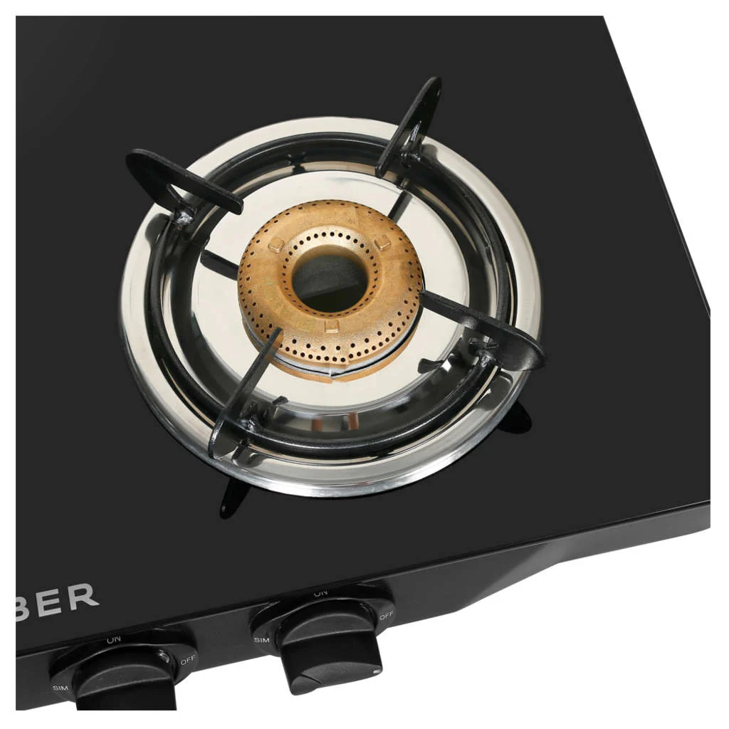 Faber Double Jumbo BK Glass Top Gas Stove 4 Brass Burner - Image 5