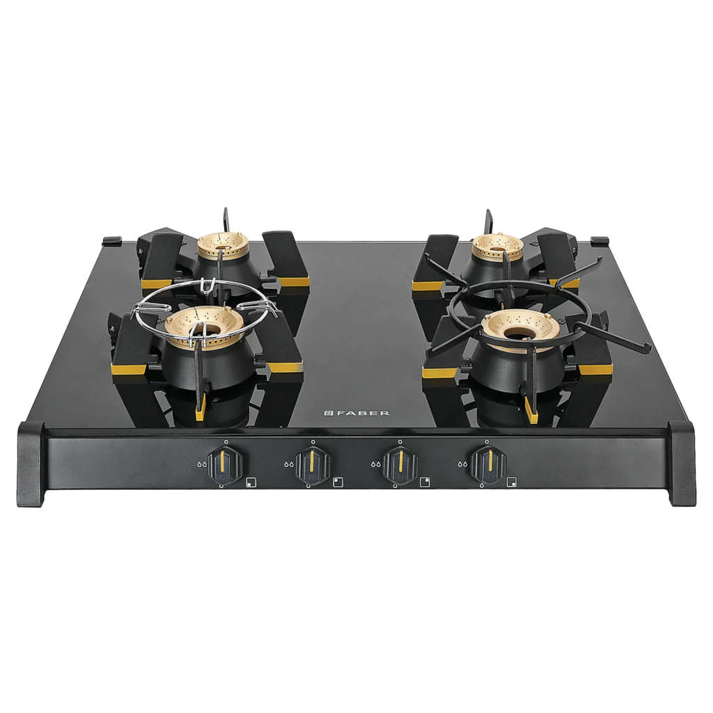 Faber Hob Genius 704 BK Cooktop 4 Brass Burner