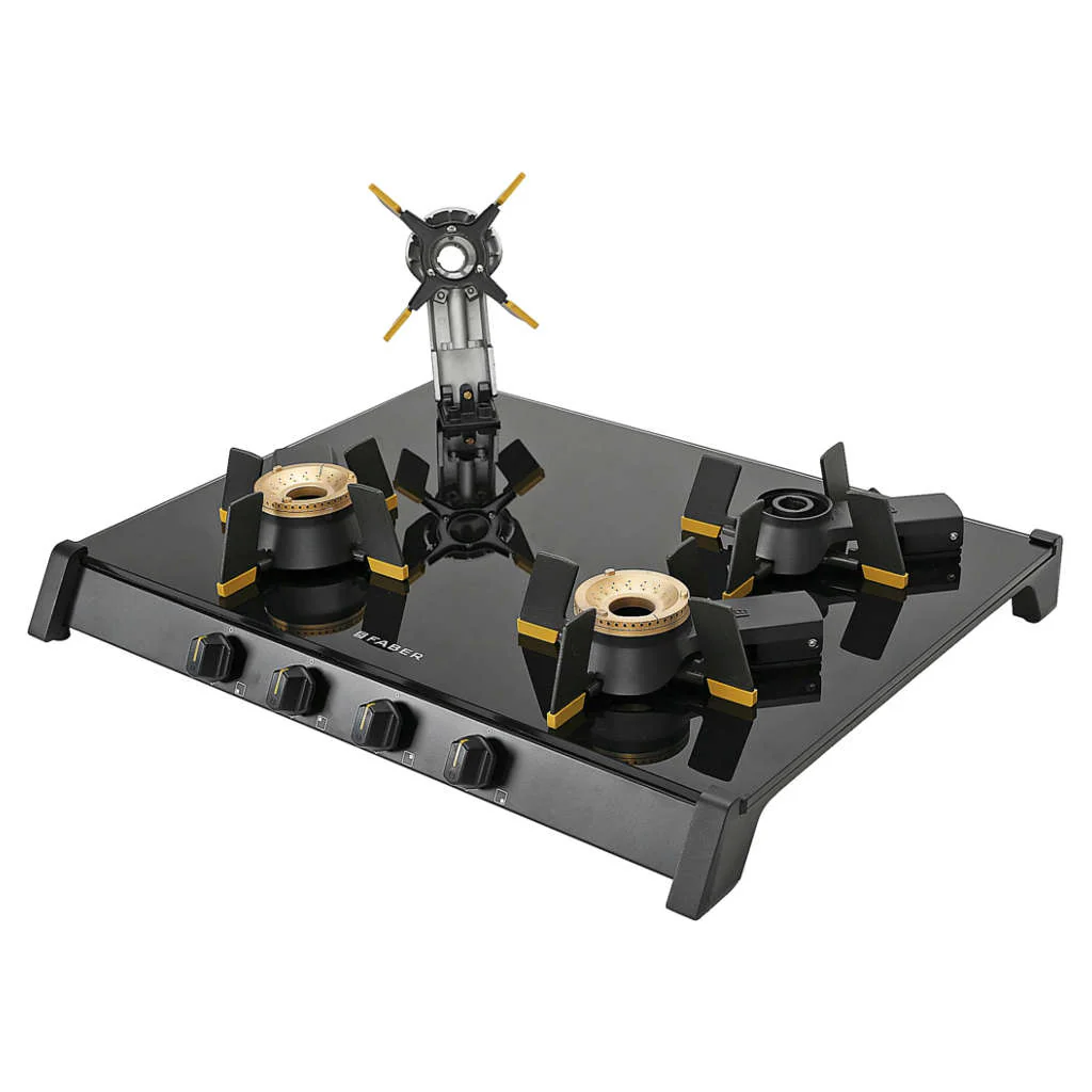 Faber Hob Genius 704 BK Cooktop 4 Brass Burner - Image 3