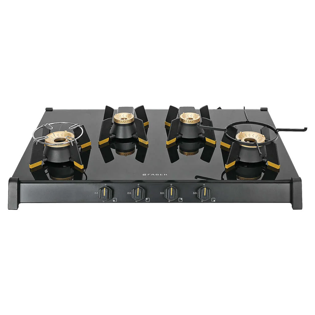 Faber Hob Genius 804 AI BK Cooktop 4 Brass Burner