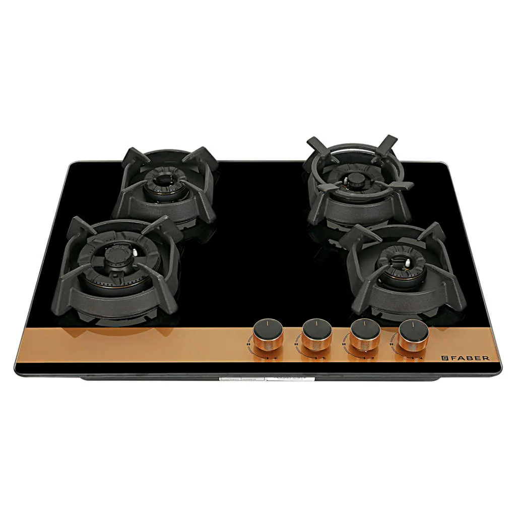 Faber Hob Utopia Pro Cooktop 4 Brass Burner HT 704 BR CI