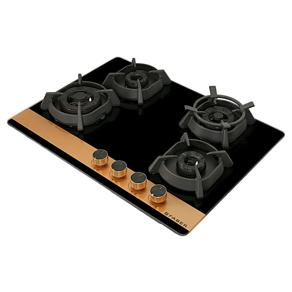 Faber Hob Utopia Pro Cooktop 4 Brass Burner HT 704 BR CI - Image 2