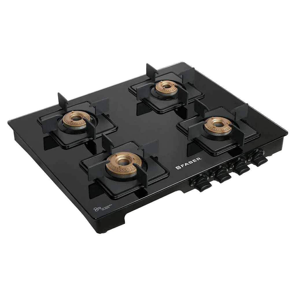 Faber Lazer Glass Top Gas Stove 4 Brass Burner - Image 2