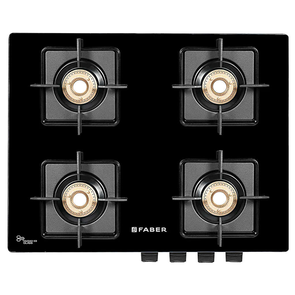 Faber Lazer Glass Top Gas Stove 4 Brass Burner - Image 3