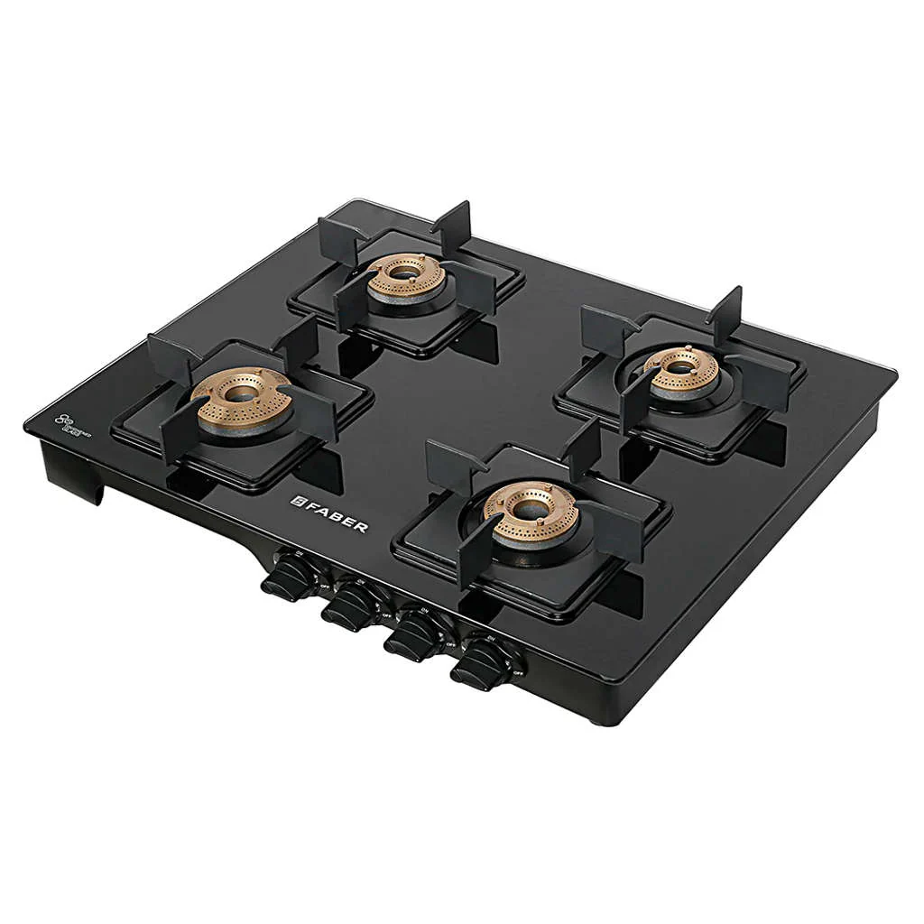 Faber Lazer Glass Top Gas Stove 4 Brass Burner - Image 6