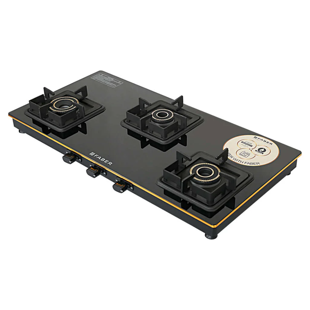 Faber Prince Plus Gas Stove 3 Brass Burner - Image 2