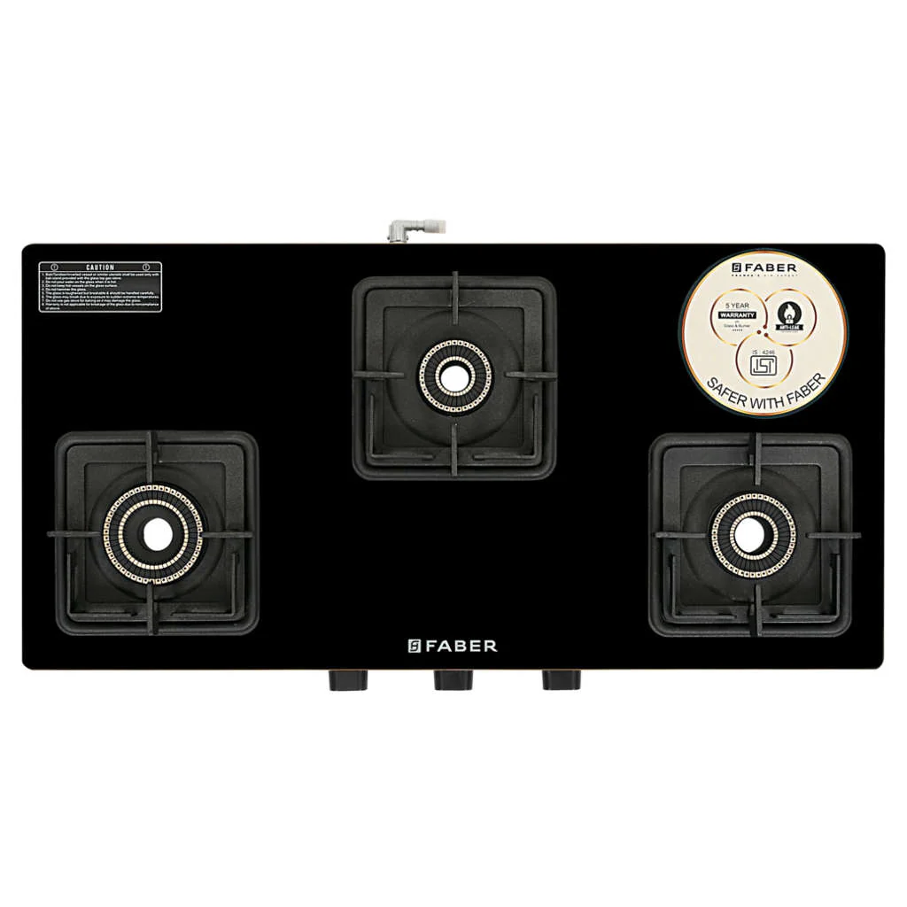 Faber Prince Plus Gas Stove 3 Brass Burner - Image 4