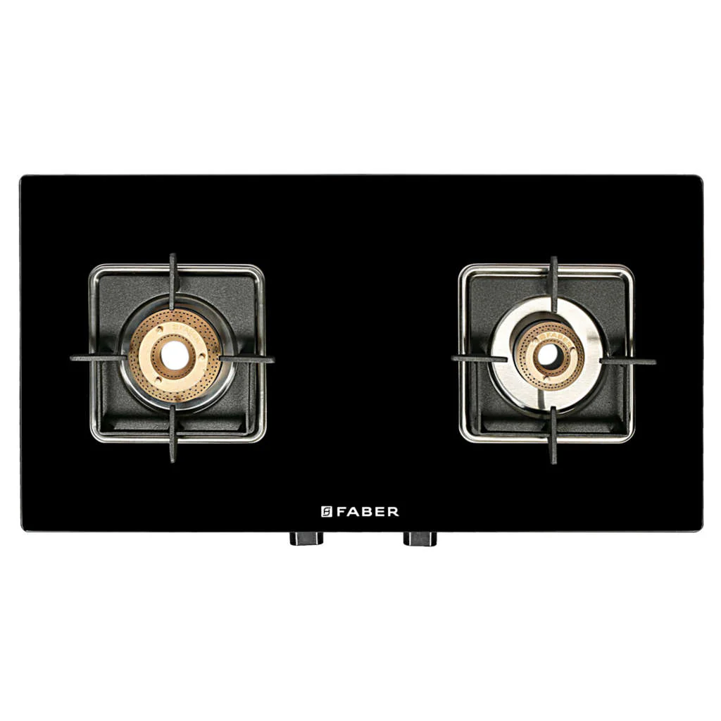 Faber Remo Glass Top Gas Stove 2 Brass Burner