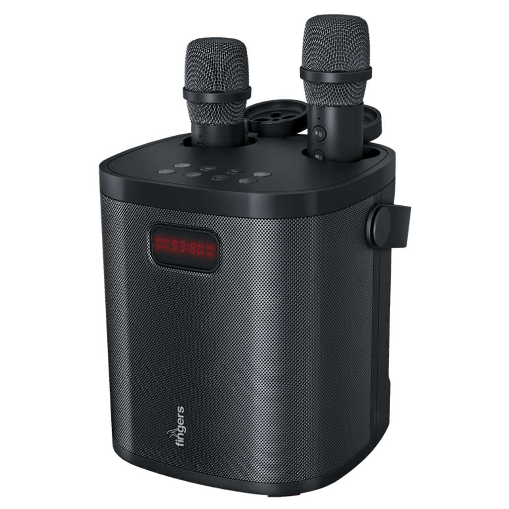 Fingers 2Mic-GrooveBox Portable Speaker With 2 Wireless Mics Rich Black - Image 2
