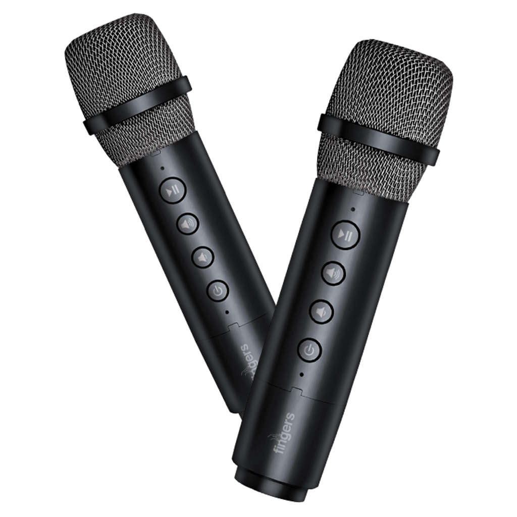 Fingers 2Mic-GrooveBox Portable Speaker With 2 Wireless Mics Rich Black - Image 4
