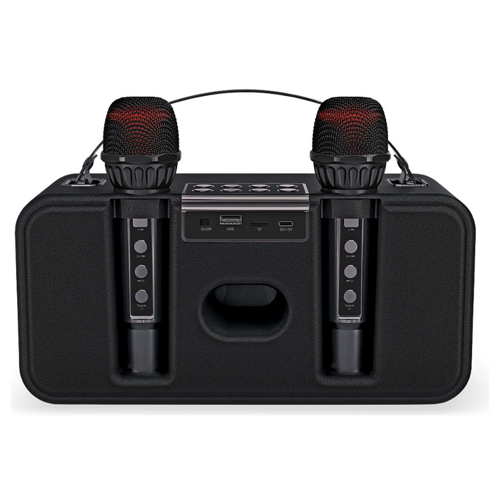Fingers 2Mic-Karaoke Portable Speaker With 2 Wireless Mics Rich Black - Image 4