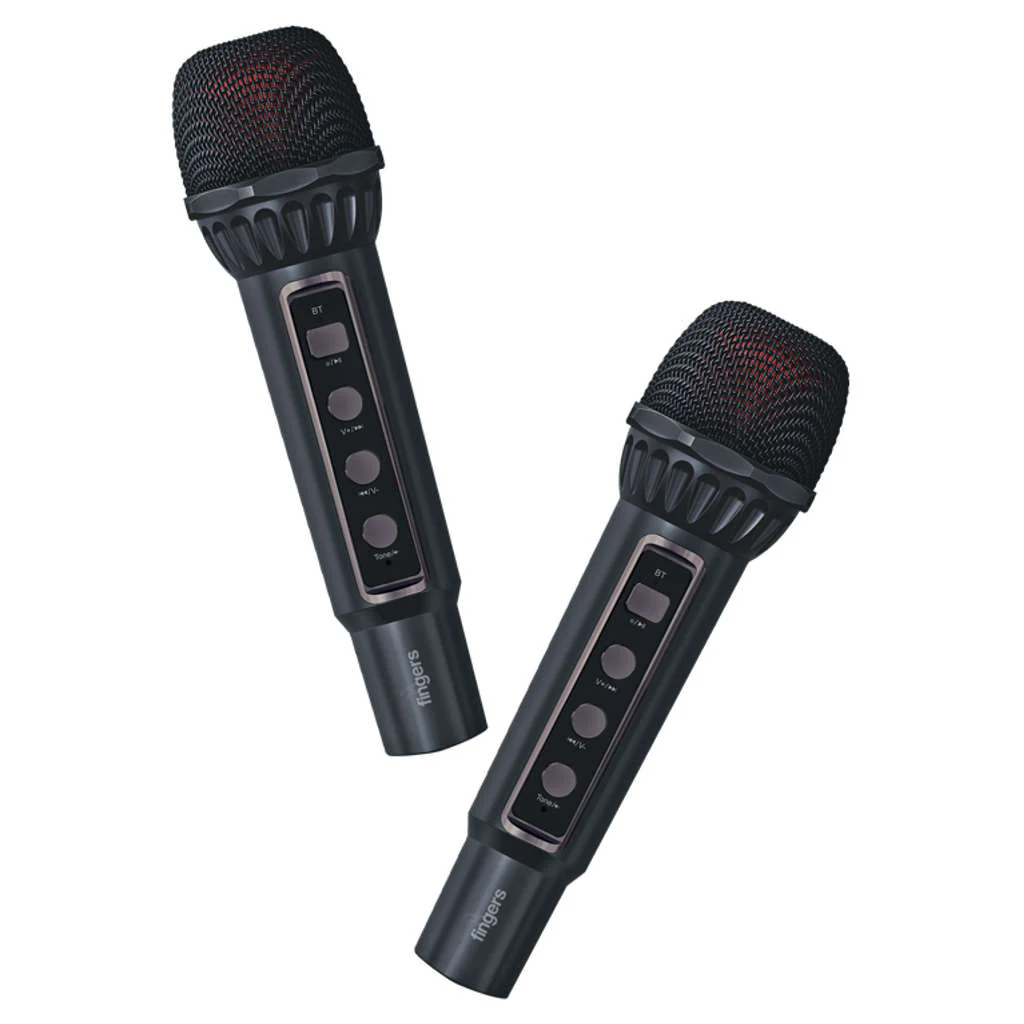 Fingers 2Mic-Karaoke Portable Speaker With 2 Wireless Mics Rich Black - Image 5