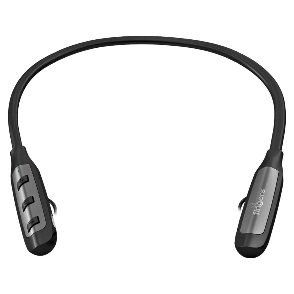 Fingers Cozy Wireless Neckband Earphones Classic Black + Dark Silver - Image 5