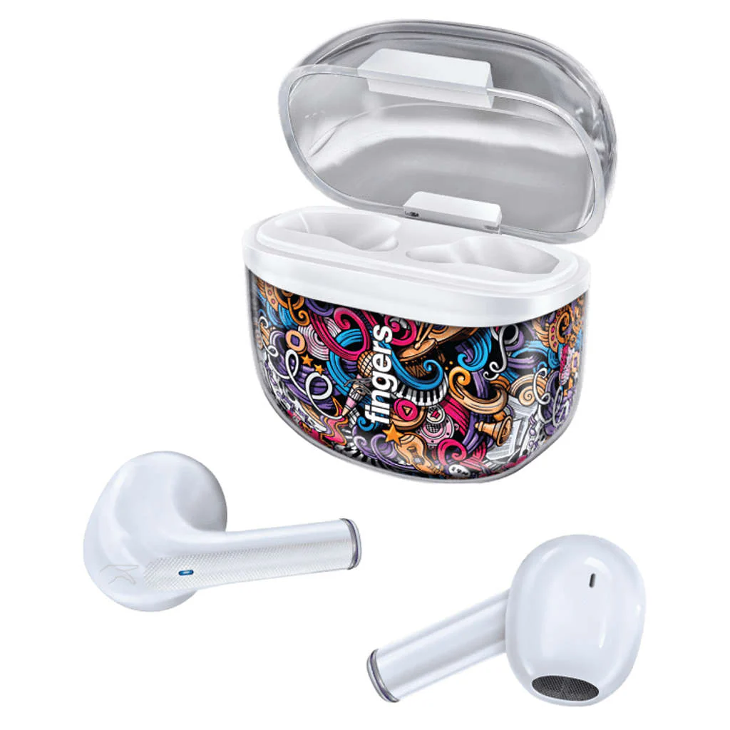 Fingers Melo-Mania True Wireless Earbuds White + Musical Murals