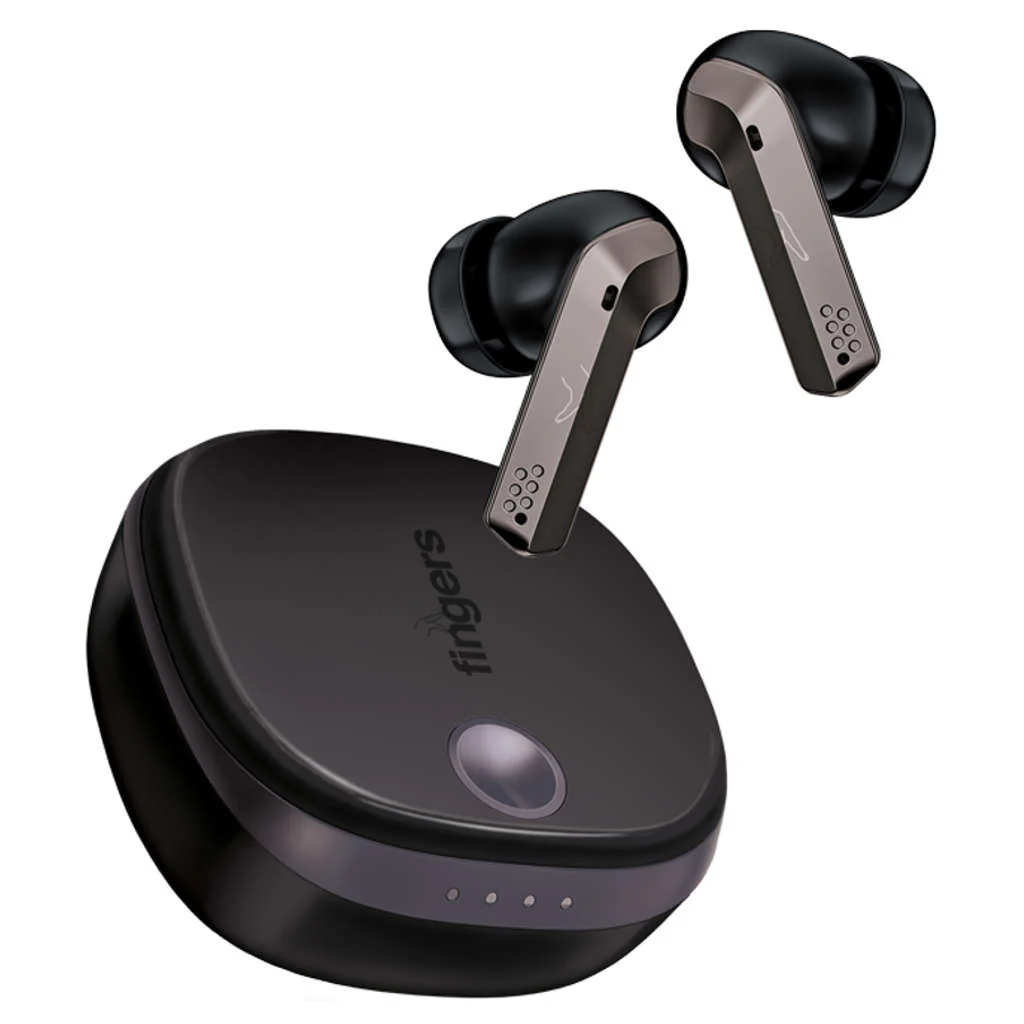 Fingers Mesmeric True Wireless Earbuds Gun Metal + Black