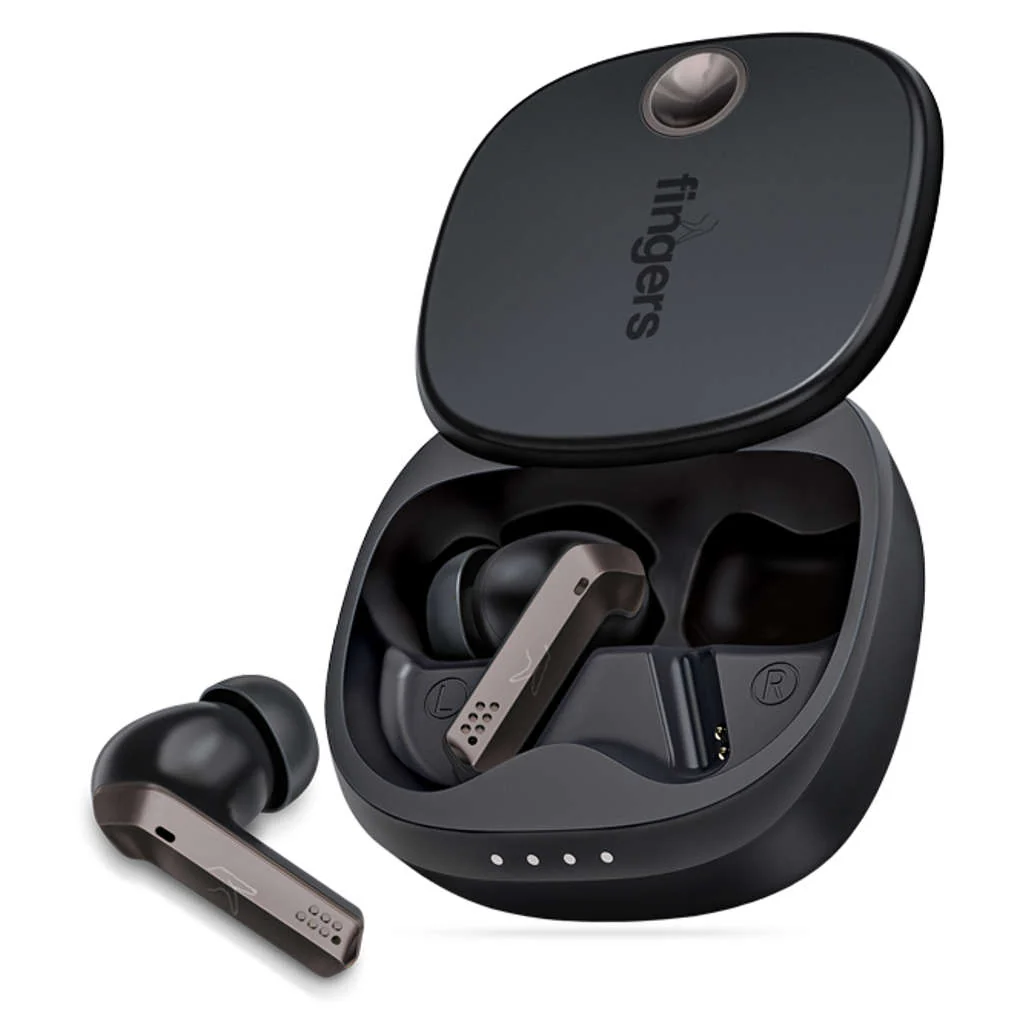 Fingers Mesmeric True Wireless Earbuds Gun Metal + Black - Image 2