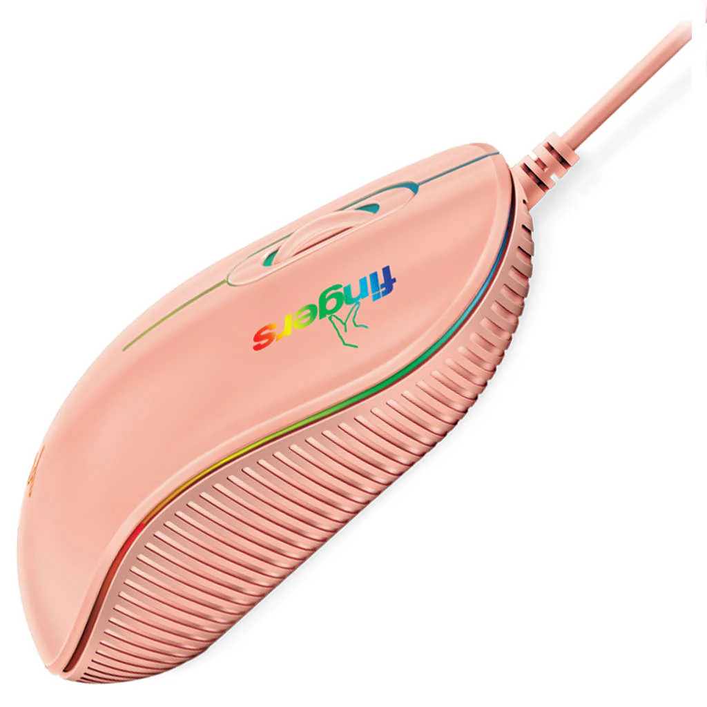 Fingers RGB-Debonair Wired Mouse Blush Pink - Image 2