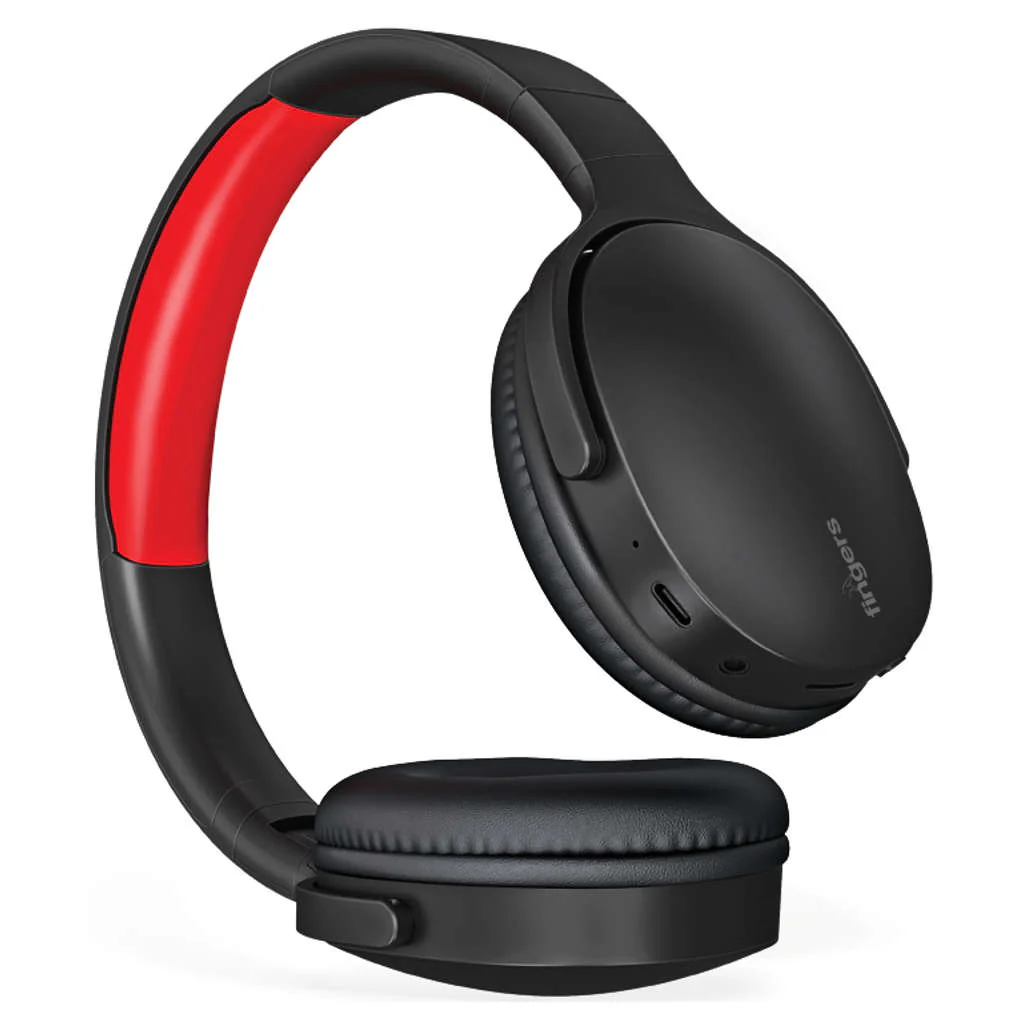 Fingers Rock-n-Roll H6 Wireless Headphones Soft Black + Rich Red