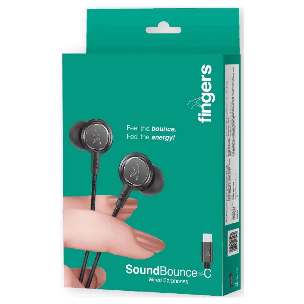 Fingers SoundBounce-C Wired Earphone Black - Image 4