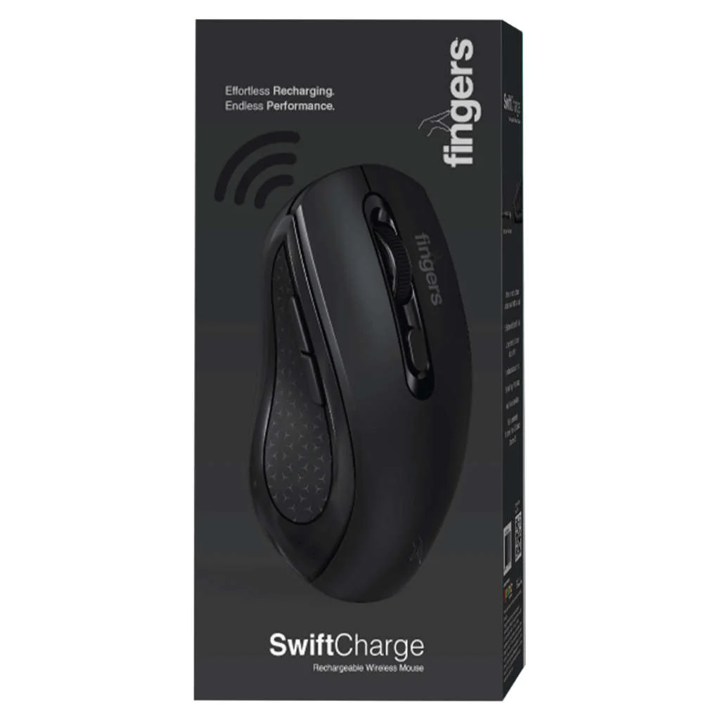 Fingers SwiftCharge Wireless Rechargeable Mouse Matte Black - Image 4