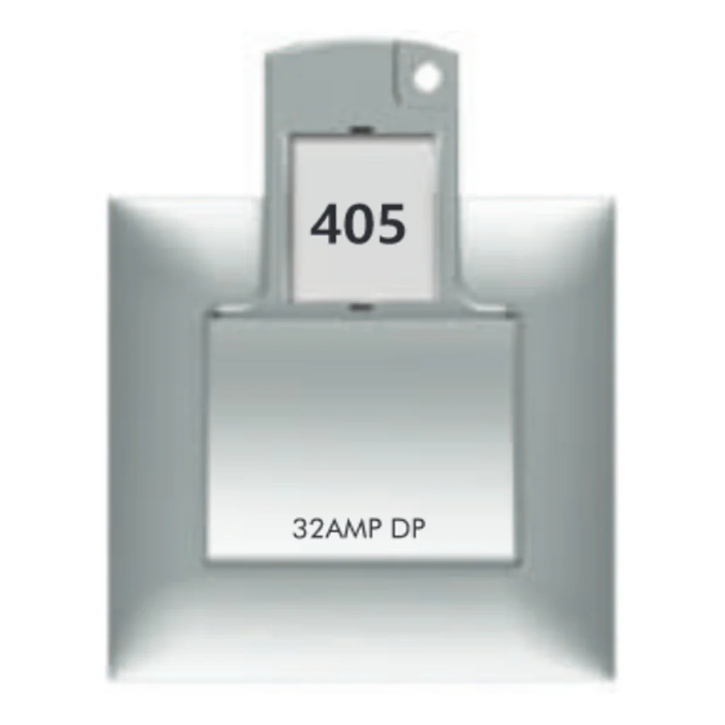 Fybros Favio DP Main Switch With Key Tag 32Amp Metallic F1119