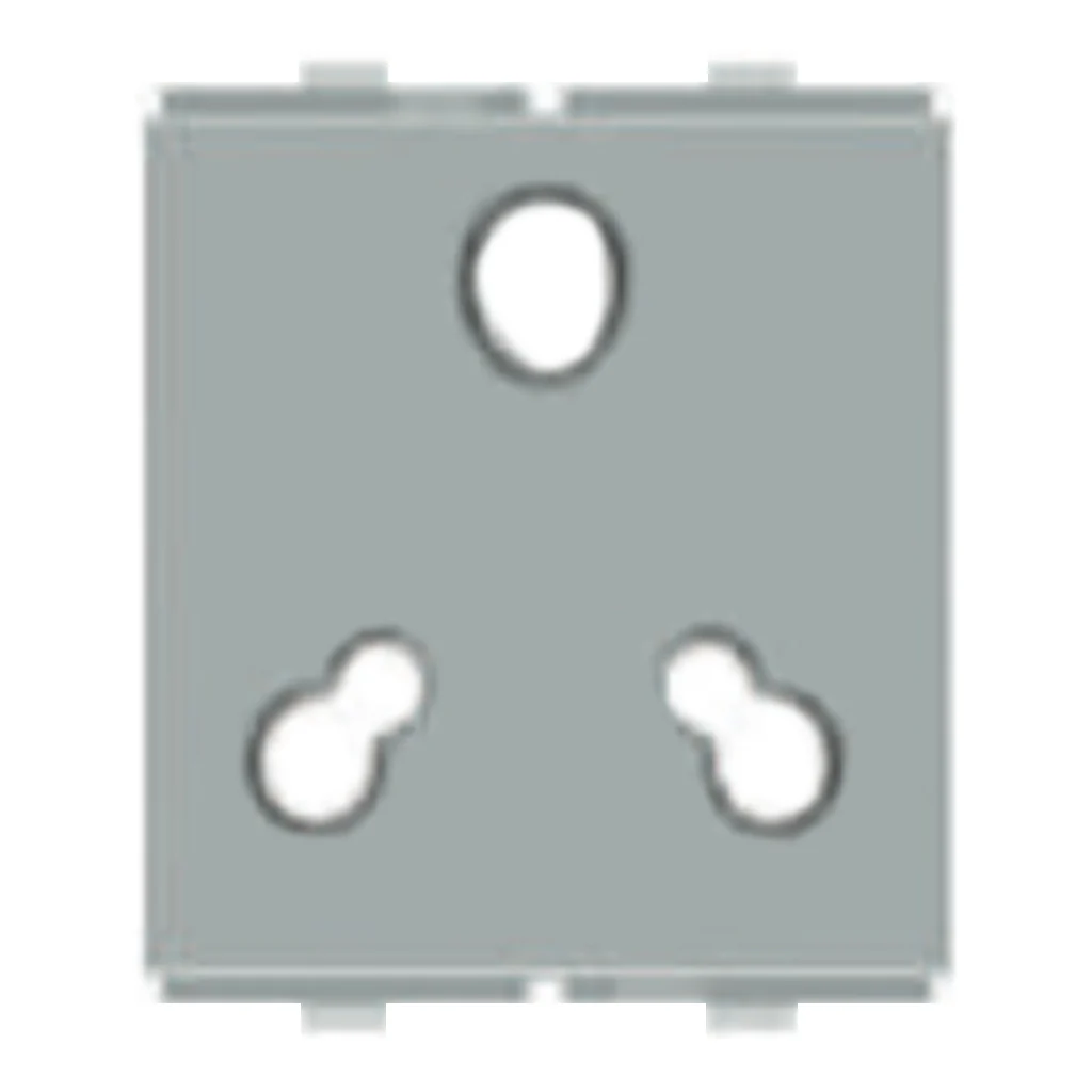 Fybros Favio Raised Socket With Safety Shutter 2 Module 6&16Apm Metallic F1131
