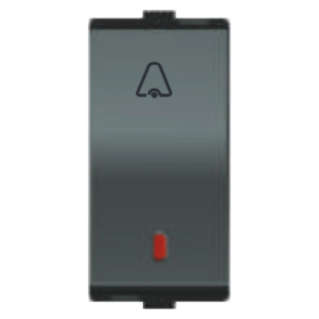 Fybros Favio X3 Bell Push Switch With LED Indicator One Module 10Amp Metallic F1305