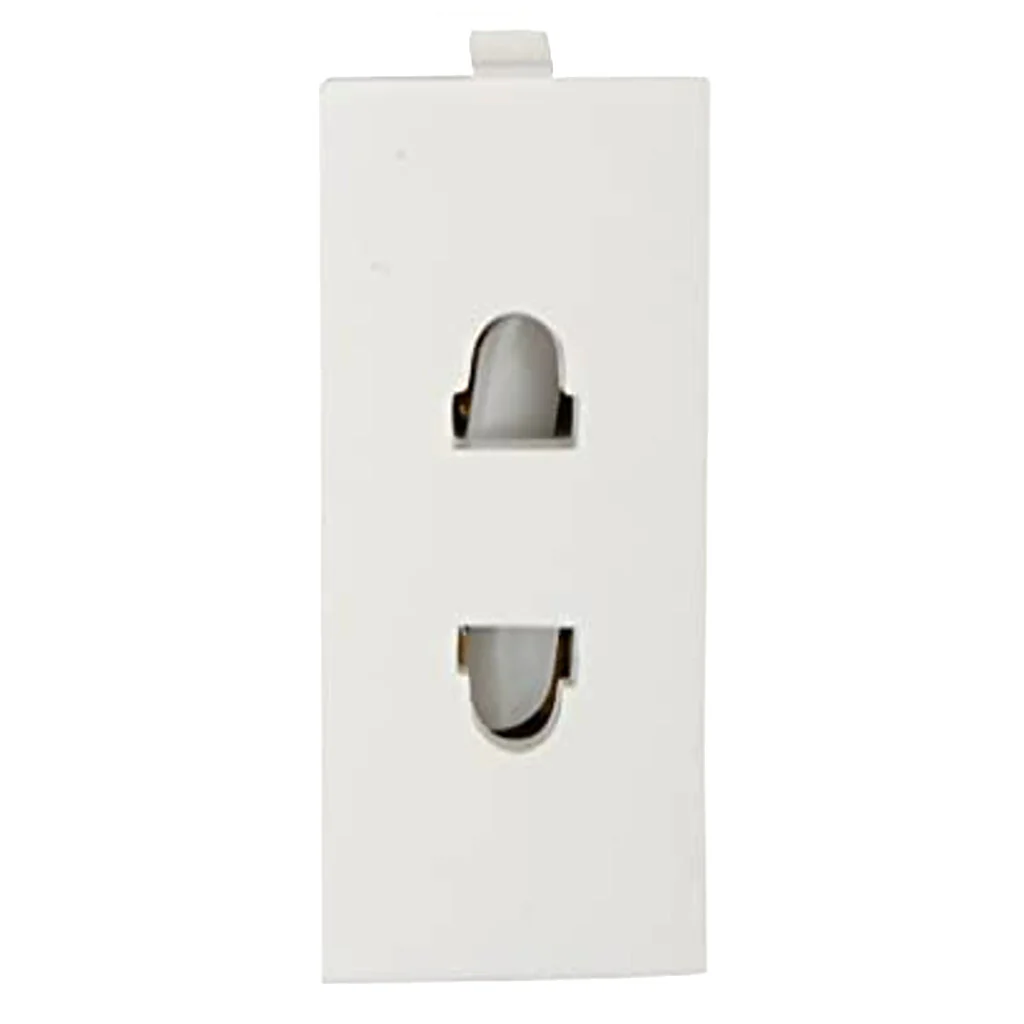 Fybros Wood-em Modular 2 Pin Socket With Safety Shutter 6Amp White W10019