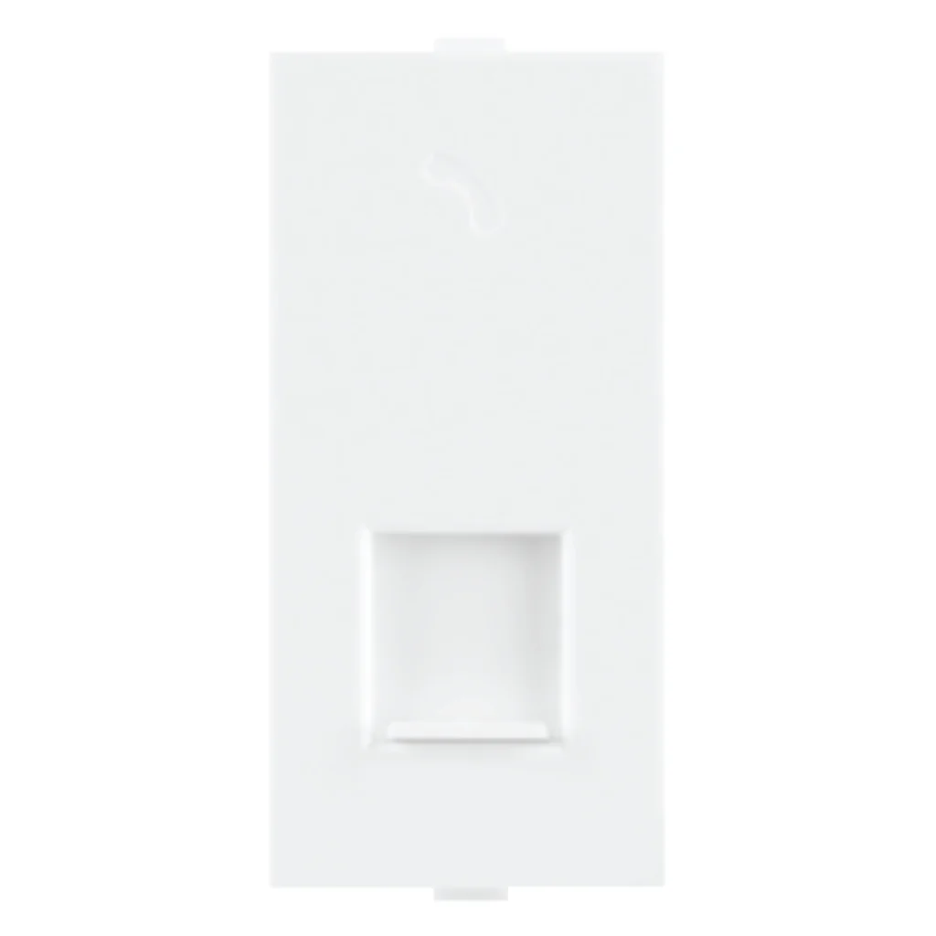 Fybros Wood-em Modular Single Telephone Jack With Shutter White W10033