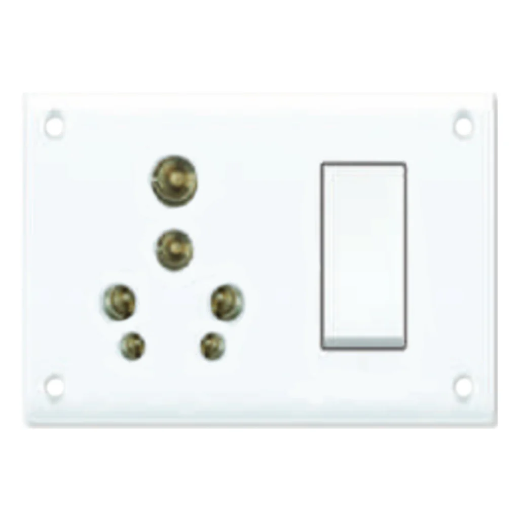Fybros Zine 3 In 1 Universal Switch & Socket Combined(Dolly) 8056A