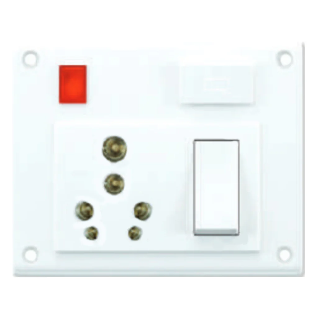 Fybros Zine 5 In 1 Universal Switch & Socket Combined(Dolly) 8058A