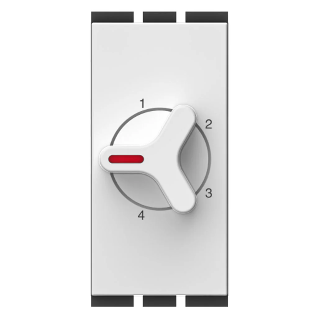 GM 4 Step Fan Regulator With Full Rotary Glossy White AC 1 039