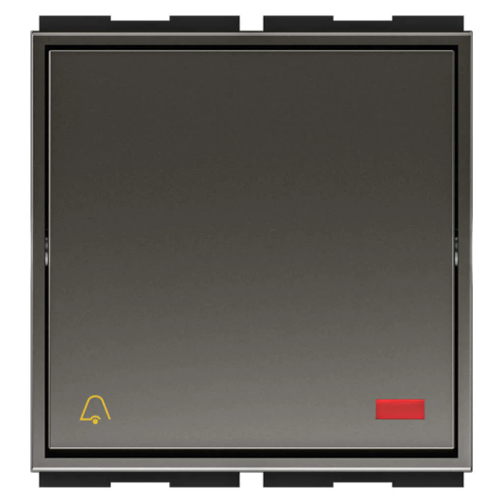 GM Aer Nova 10AX Bell Push Switch With LED Indicator 2 Module Graphite Magnesia AA 2 650