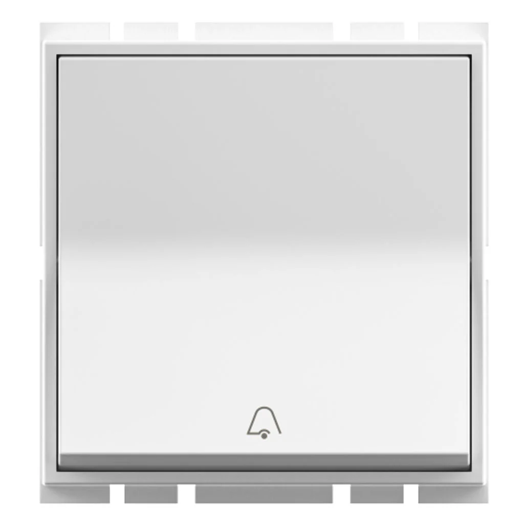 GM Axela 10AX Bell Push Switch 2 Module Glossy White AC 2 309