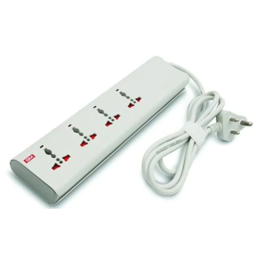 GM E-Book 4+4 Spike Adaptor with Individual Switch, Indicator, Safety Shutter, International - GM 3061