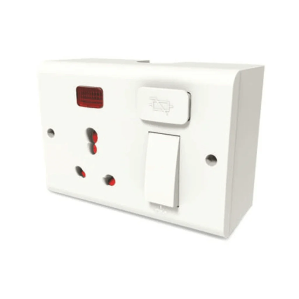 GM G-HOME VEDA 6/16A 5 in 1 Universal Switch & Socket Combined with Fuse, Indicator, Safety Shutter and Gang Box (5 in 1) – GM8152