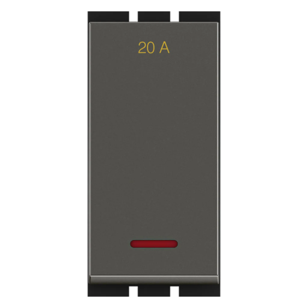 GM G-Ten Ace 20A 1 Way Switch With LED Indicator Graphite Magnesia AC 1 012