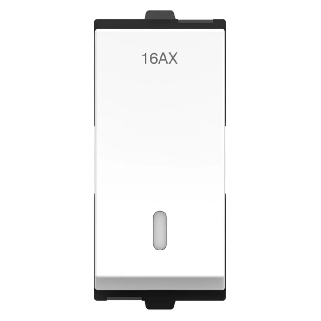 GM Genia 16AX 1 Way Switch With LED Indicator Glossy White AB 1 206