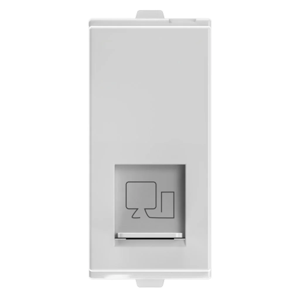 GM RJ 45 Cat 5e EDP Socket Outlet Glossy White AB 1 046