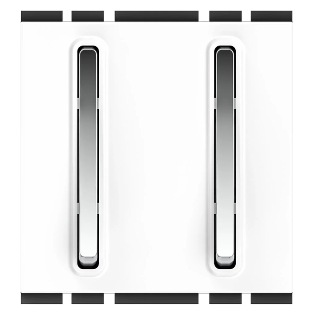 GM Stylo 10AX 1 Way With 2 Switches 2 Module Glossy White AC 2 377