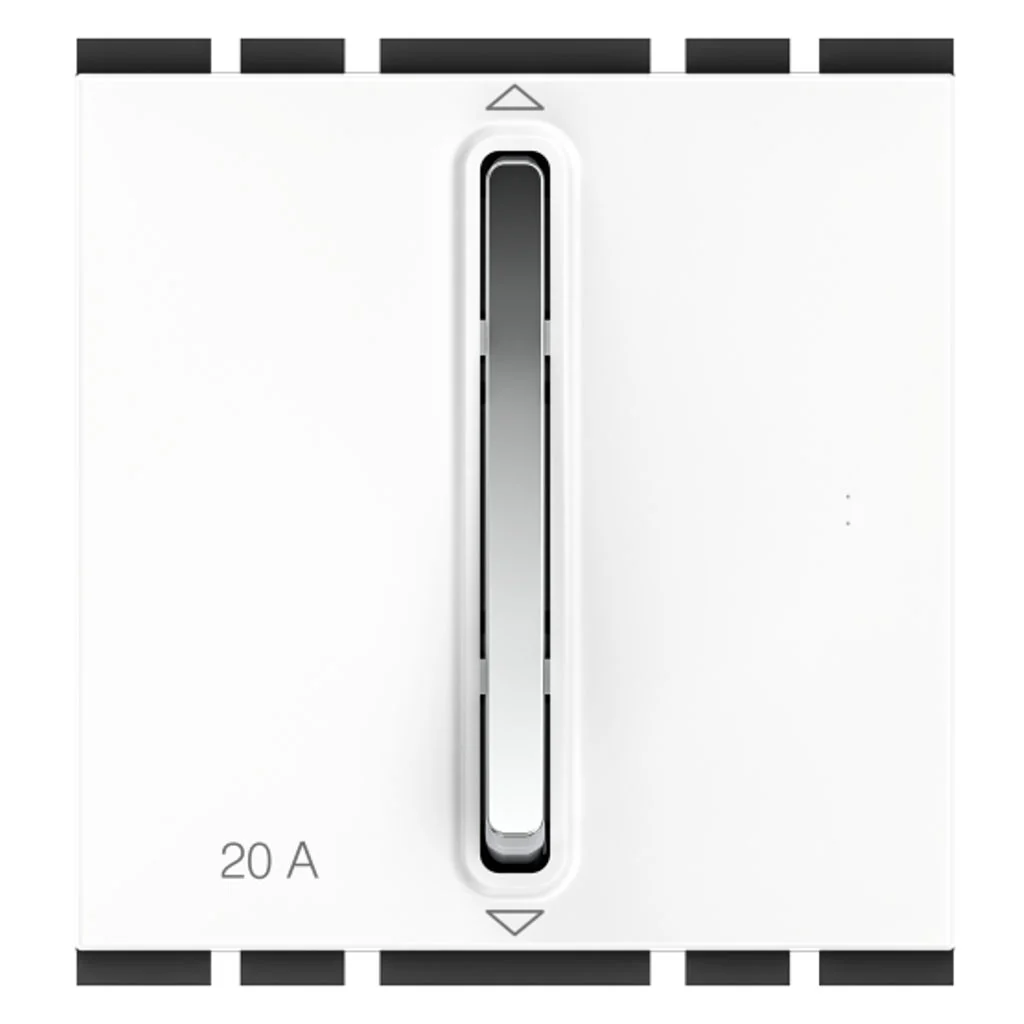 GM Stylo 20A 2 Way Switch 2 Module Glossy White AC 2 376