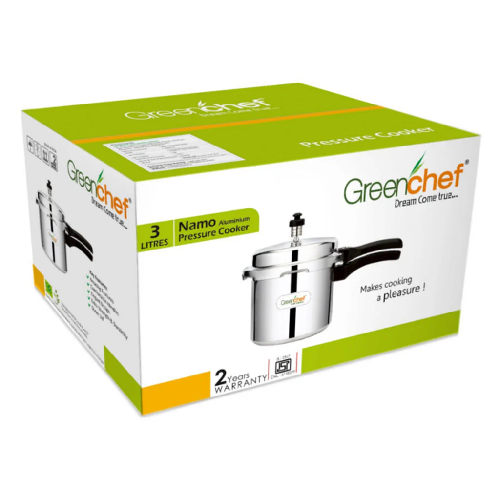Greenchef Namo Outer Lid Aluminium Pressure Cooker 3 Litre - Image 3