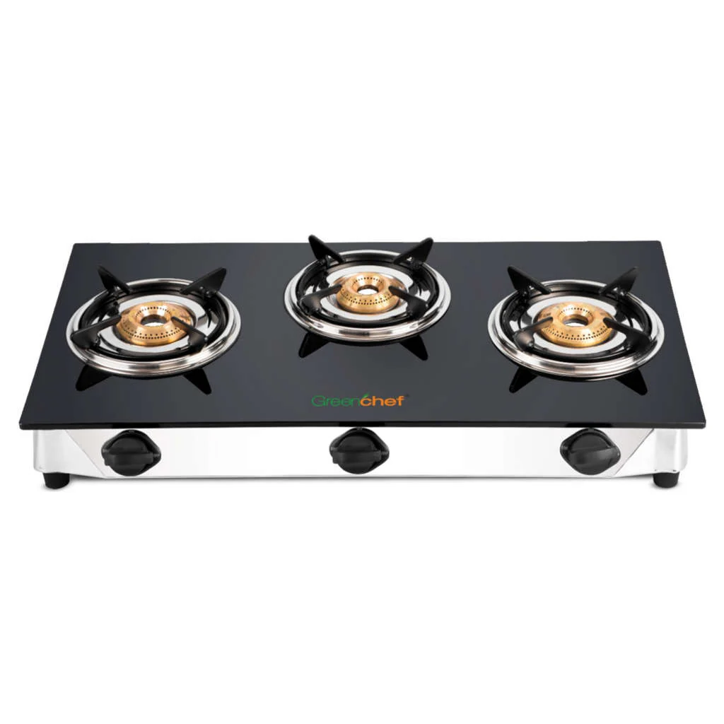 Greenchef Trio Glass Top Gas Stove 3 Burner