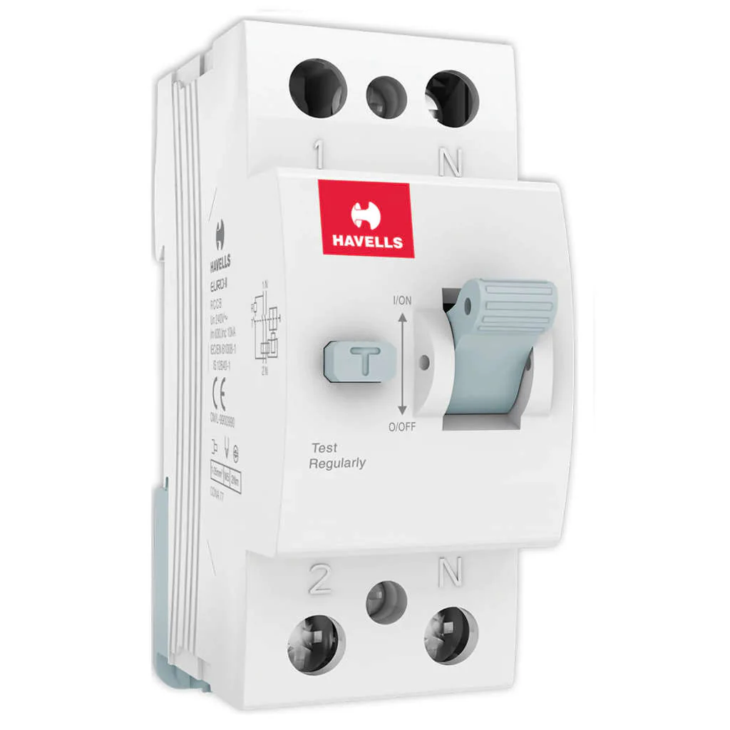 Havells AC Type Double Pole RCCB 16A 30mA DHRACMDF030016