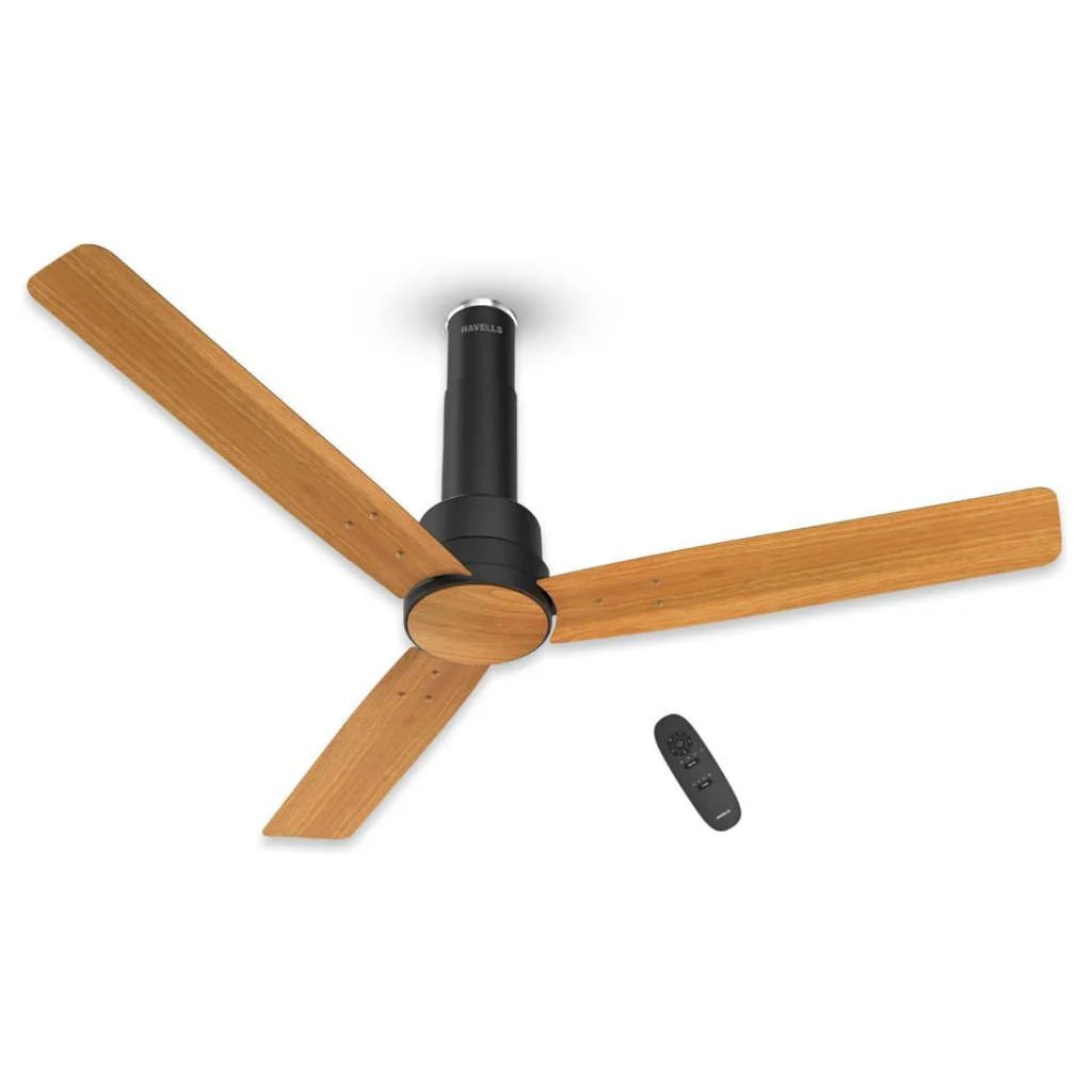 Havells Elio Prime BLDC Ceiling Fan With Remote 1200 mm Pinewood Matt Black