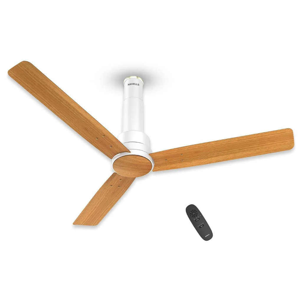 Havells Elio Prime BLDC Ceiling Fan With Remote 1200 mm Pinewood Pearl White