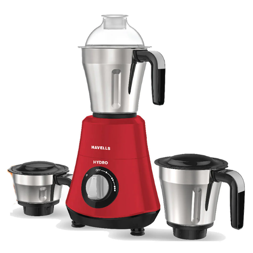 Havells Hydro Mixer Grinder 3 Jar 750W Red GHFMGDRR075