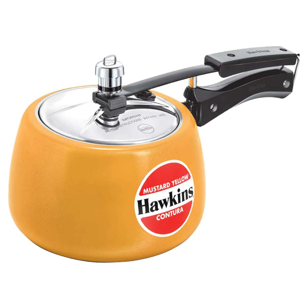 Hawkins Ceramic Coated Contura Pressure Cooker 3 Litre Mustard Yellow CMY 30