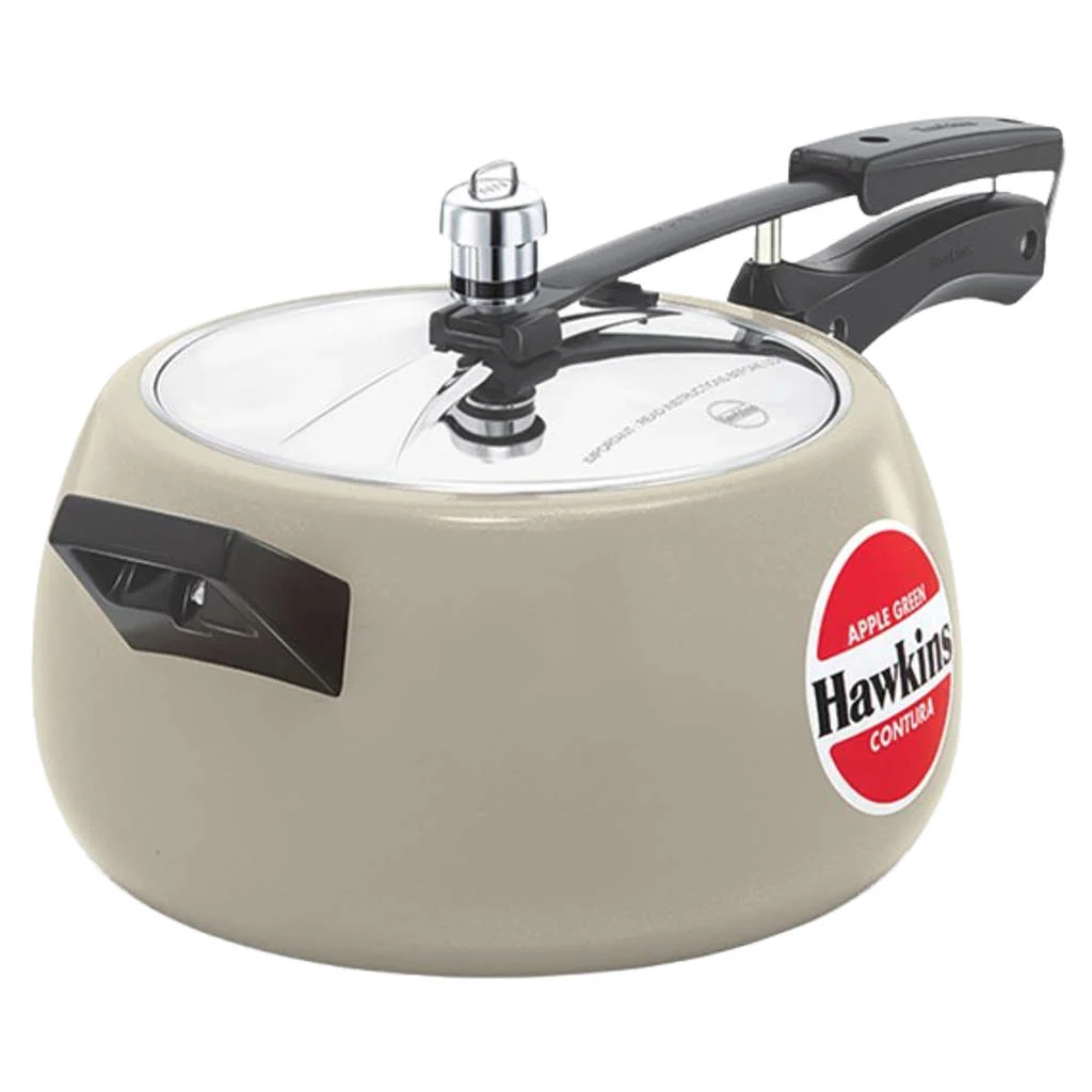 Hawkins Ceramic Coated Contura Pressure Cooker 5 Litre Apple Green CAG 50